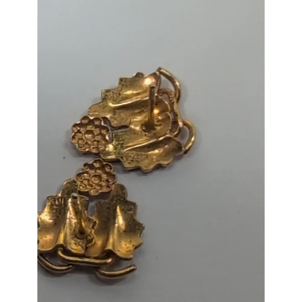 10k Gold Multi Colored Estate Earrings 1.2 Grams